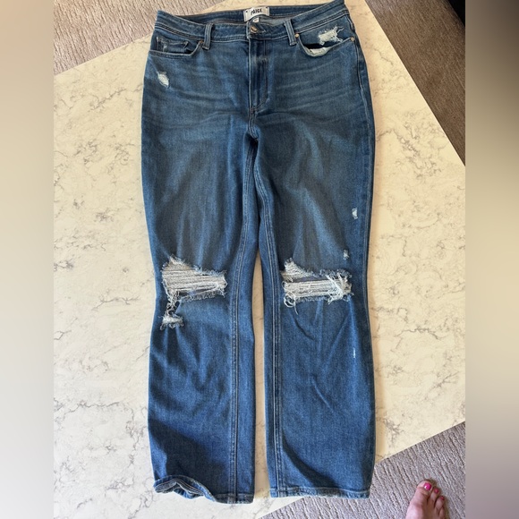 Paige Cindy Crop in Destructed Bazar Size 30 - Picture 2 of 12